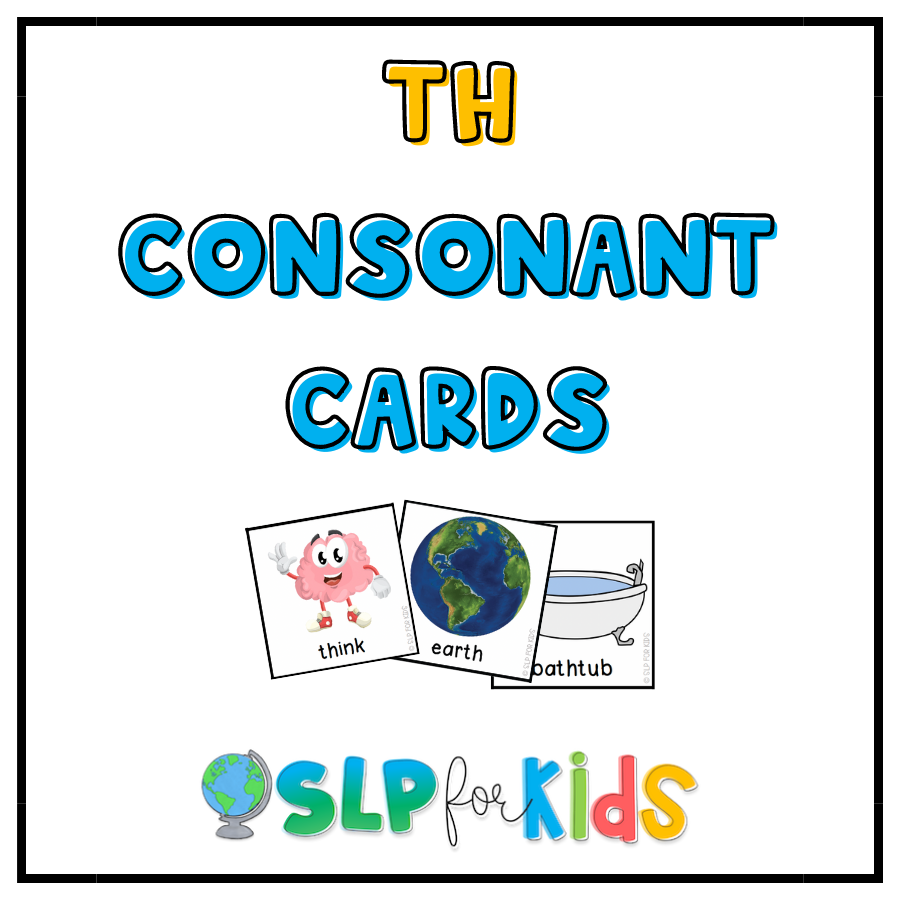 TH Consonant Cards for Speech Sound and Phonological Awareness Therapy