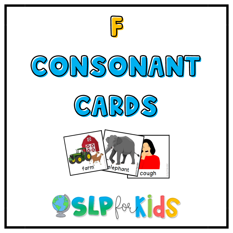 F Consonant Cards for Speech Sound and Phonological Awareness Therapy