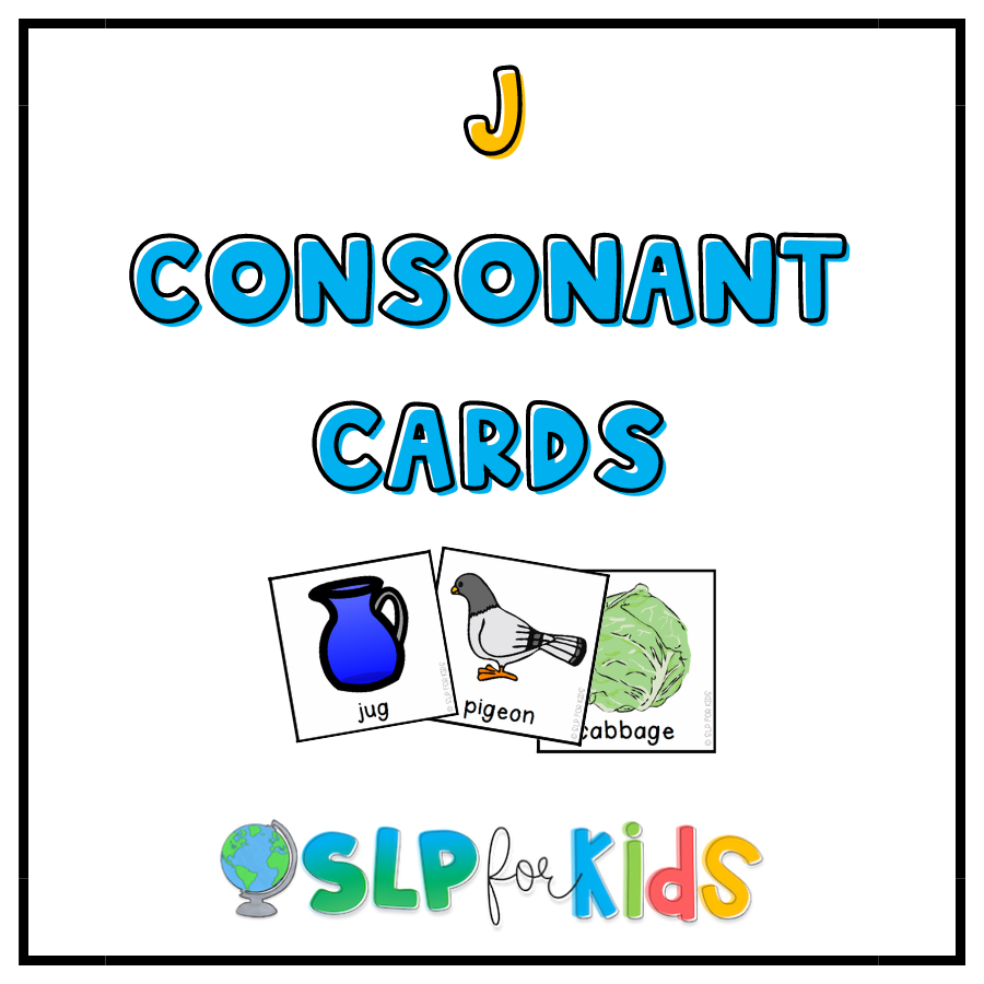 J Consonant Cards for Speech Sound and Phonological Awareness Therapy