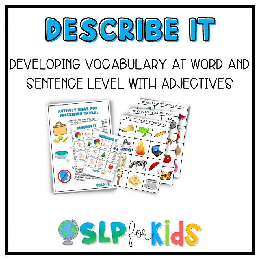 Describe It - Object Description Cues and Picture Cards for Language Therapy