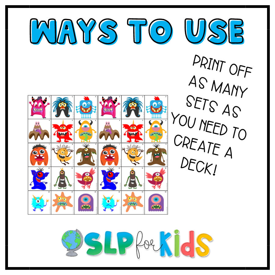 Go Monster - A Describing Card Game for Speech & Language Therapy